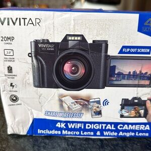 Vivitar Black 4K WiFi Digital Camera with Flip Screen